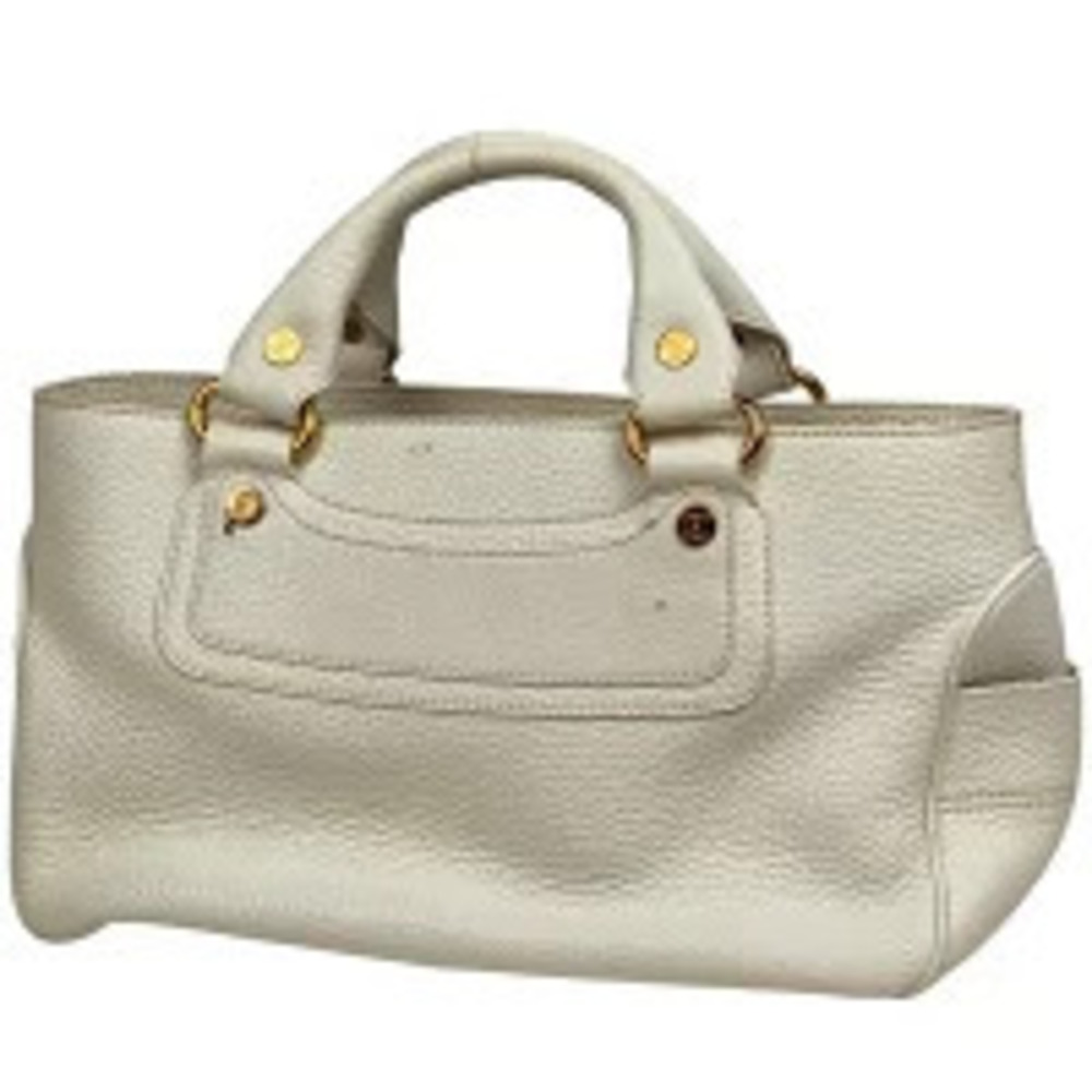 Celine Boogie Bag Blazon Handbag Leather White